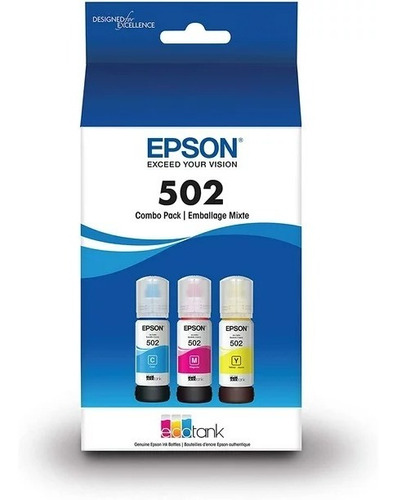 Epson T502 Color Ecotank Combo Pack Botella Auto-stop Tinta