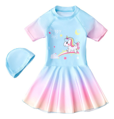 Traje De Baño De Unicornio Para Niños Bebés Protección Solar