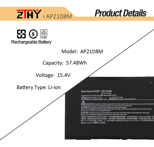 Bateria Ap21d8m Para Acer Nitro 5 An515-46/57/58 15.4v