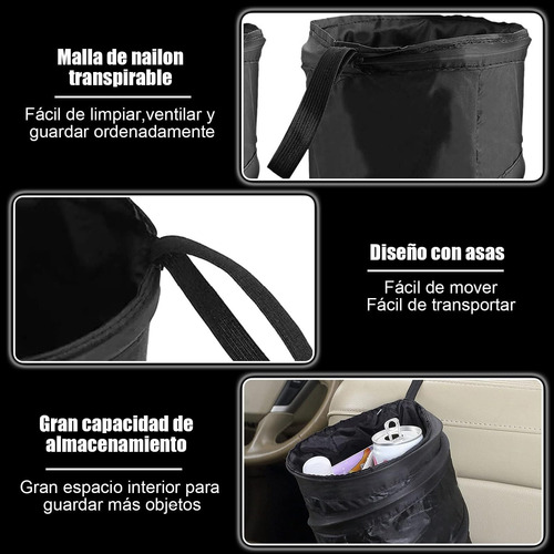 Bote Basura Con Tapa De Bolsa, 2 Pcs De Bote Basura Plegable