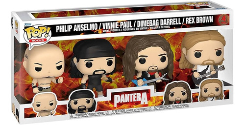 Funko Pop  Rock - Pantera (4 Pack) Philip Vinnie Dimebag Rex