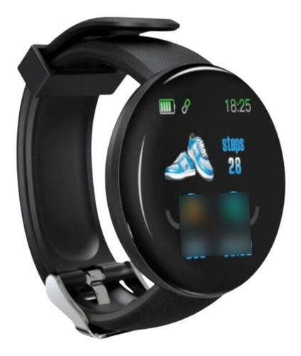 Imagen 1 de 5 de Smartwatch Reloj Inteligente Unisex Fitness Redondo D18