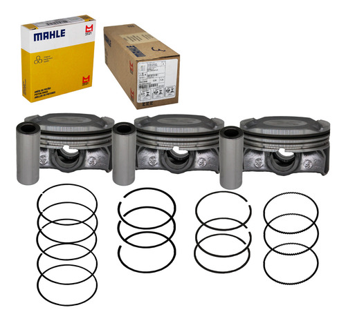 Kit Pistão E Anél 0,50 Kwid 1.0 12v 3 Cilindros Flex Mahle