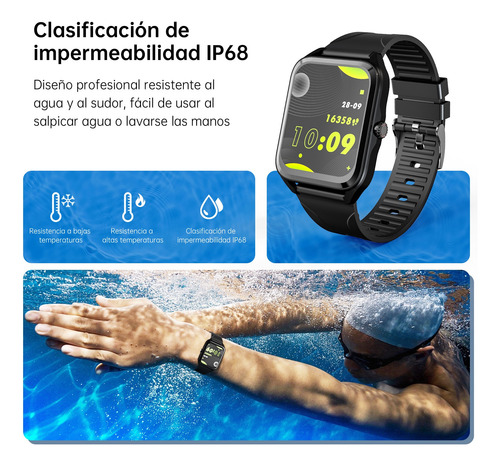 Reloj Inteligente Unisex G-tide Q1 Con Notificación De Mensajes, Asistente De Voz Inteligente Para Ios/android, Salud Deportiva, Resistente Al Agua