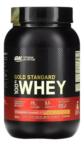 Gold Standard 100% Whey Sabor Strawberry C/ Banana 907g - On