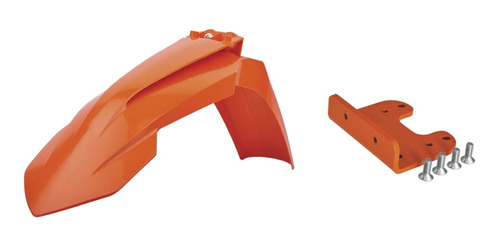 Guardabarro Delantero Naranja Con Soporte Ktm 2008-13 Polisp