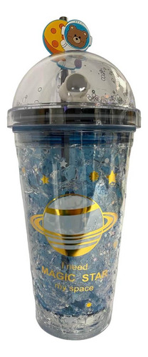 Vaso Termo Infantil Termico Luz Led Con Figuras Y Popote