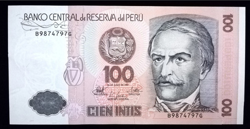 100 Intis De Colección, Billetes Nuevos Originales Del B C R