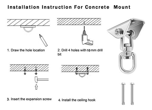 Colgador De Hamaca Swing Hardware, Anclaje Para Montaje En