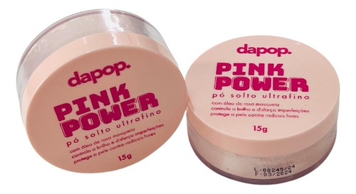 Base de maquiagem em pó Dapop Pó facial Rosa Gringa Pó facial Translucido tom rosa - 443.603mL 15g