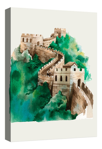 Cuadro Decorativo Canvas Ilustracion La Gran Muralla China