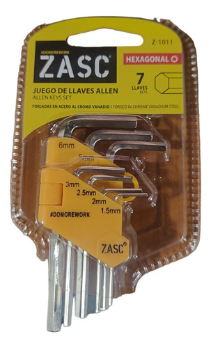 Juego De Llave Milimétrica Allen Zasc (1.5- 6 Mm)