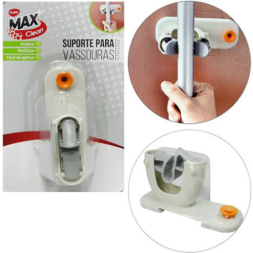 Suporte Para Vassouras De Parede Compacto Fácil