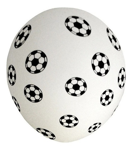 6 Globos Pelota Futbol De 30cm Para Cumpleaños Glam