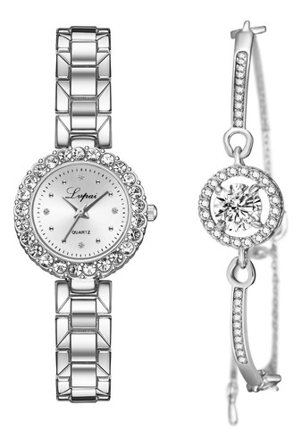 Reloj De Pulsera Clásico De Mujer En Aleación Con Cristal