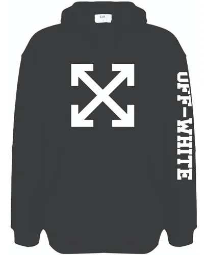 Sudadera Negra Capucha Y Canguro Off White