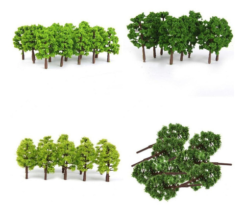 80x Green Tree Modelo Tren Tren Diorama Wargame Park