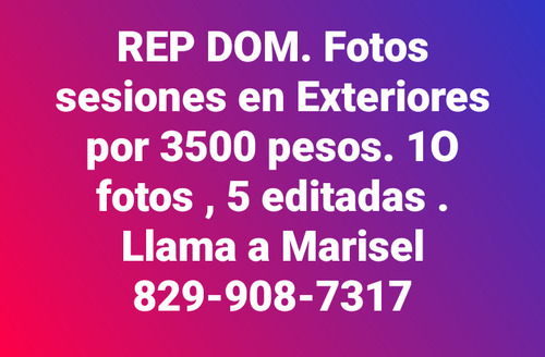 Sesiones De Fotografía Desde 3500 Pesos