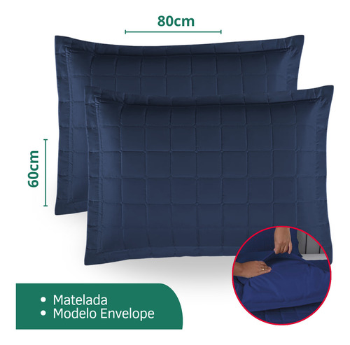 Cobre Leito Colcha Matelado Casal Padrão 3 Peças Dupla Face Macio Hotel 400 Fios Premium Azul Marinho