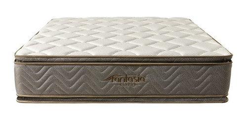 Imagen 2 de 3 de Colchón Semidoble de resortes Fantasía Galaxy beige y gris - 120cm x 190cm x 29cm con doble pillow