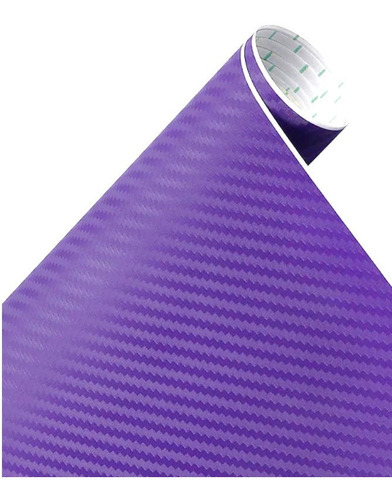 Vinyl Wrapping Fibra De Carbono 3d 1.52m X 1m Morado