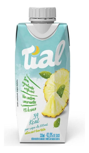 Suco Abacaxi Com Hortelã Baixa Caloria Tial 330ml- Kit Com 9