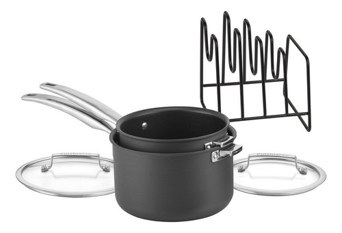 Bateria Cuisinart Smartnest 11 Pzs Aluminio Anodizado Color Negro
