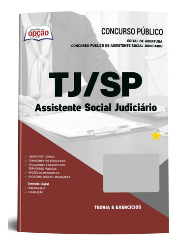 Apostila Tj Sp 2023 - Assistente Social Judiciário - Editora Opção