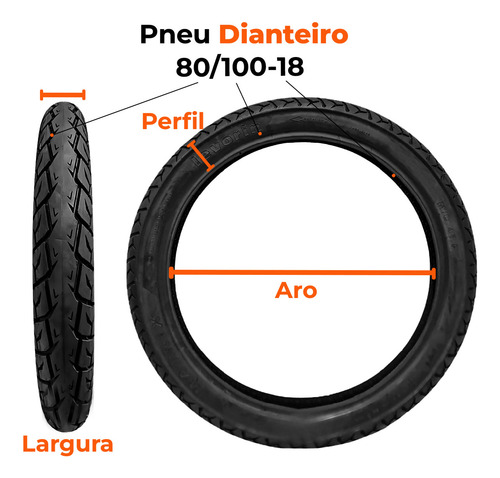 Par Pneu Cg Titan 125-150-160 80-100-18 + 100-90-18 (+largo)