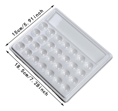 Paleta De Pintura Rectangular De 28 Pocillos Para Mezclar Co