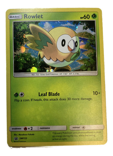 2018 Pokemon Rowlet Black Star Promos Sm153 Holo Original