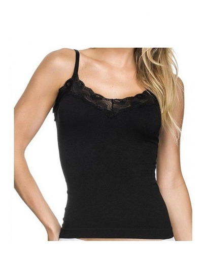 Blusa Blusinha De Renda Alcinha Com Decote Bojo Viscolaycra 