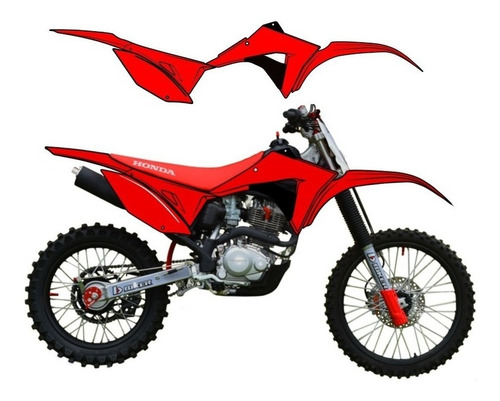 Kit Plastico Crf230 Biker Elite 2019 100% Vermelho + Brinde