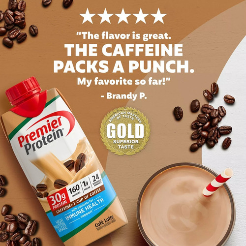 Premier Protein Café Latte Café Latte Pack/15 Malteadas Cafe Latte