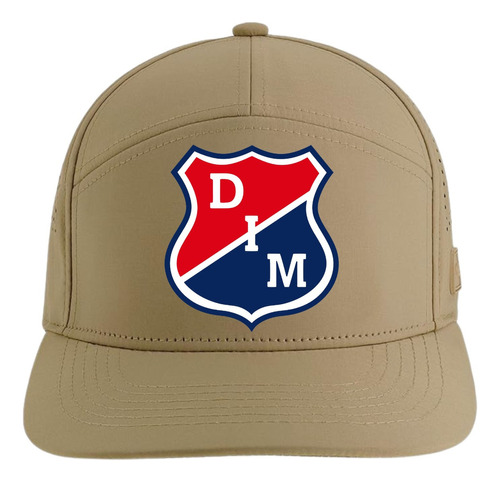 Gorra Dim Independiente Medellin 5 Panel Premiun Caqui