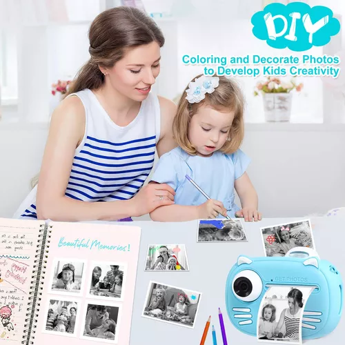 MINIBEAR Cámara instantánea para niños, cámara digital para niñas con papel  de impresión, cámara de video para niños de 40 MP para niños, cámara de