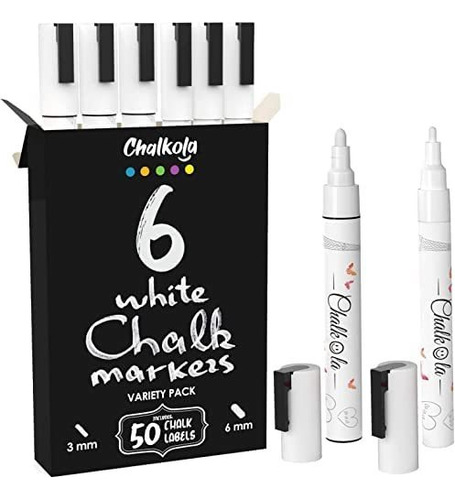 Set Marcadores Chalkola 6 U, Color Blanco