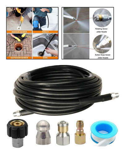 Kit De Limpieza De Tubos De Drenaje, 98 Pies, 1/4 Pulgadas,