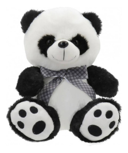 Panda De Peluche Con Huellitas Bordadas Importado 