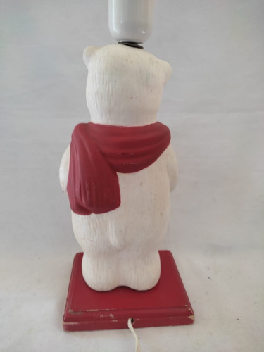 Imagen 4 de 9 de Lampara Oso Coca Cola Yeso Y Madera Vintage 02