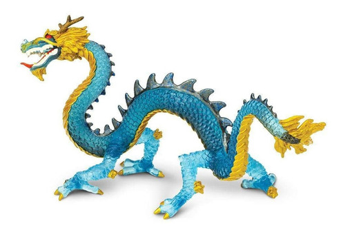 Figura Safari Dragon Azul Cristal Juguete Realista Febo