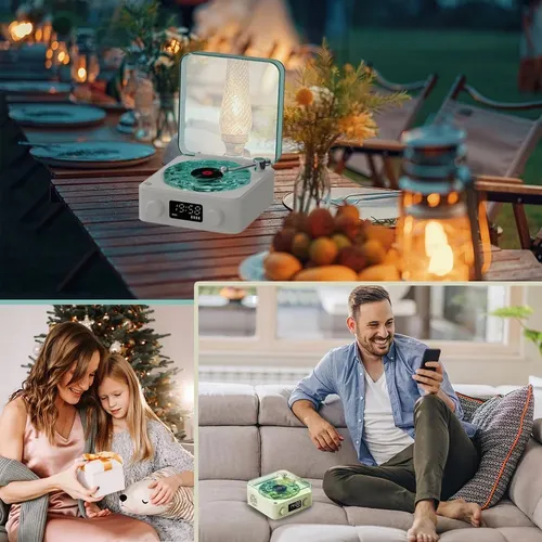 Tocadiscos Retro De Ruido Blanco Con Bluetooth, Altavoz
