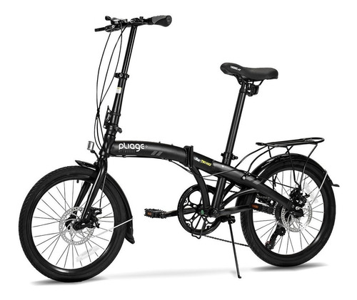 Bicicleta Dobrável Pliage Plus Two Dogs Aro 20 Shimano 7v Cor Preto Tamanho do quadro Único