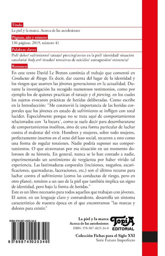 Imagen 3 de 4 de La Piel Y La Marca. (david Le Breton)