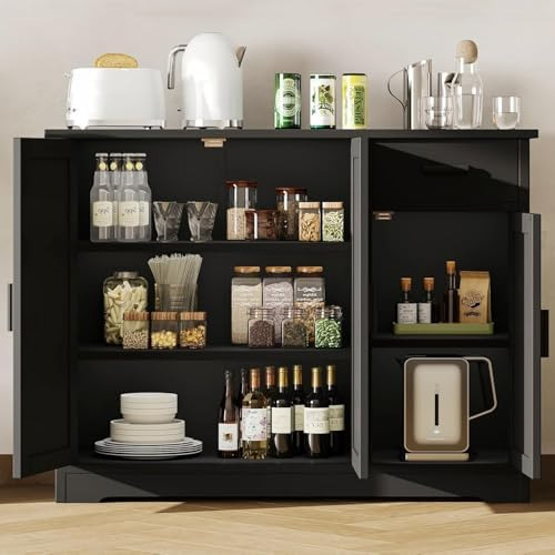 Armario De Almacenamiento De Cocina, Aparador Buffet Con Pue