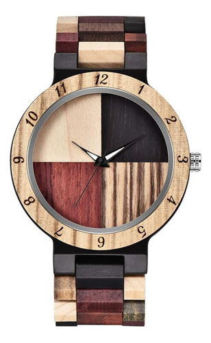 Reloj De Madera Geométrico Invertido Reloj De Cuarzo Creativ