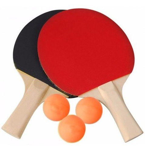 Kit 2 Raquetes E 3 Bolas De Ping Pong Tenis De Mesa