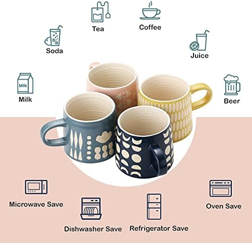 Youpeng Juego De 2 Tazas De Café, Tazas De Café Portty Con A