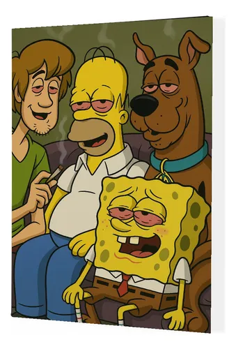 Cuadro Moderno Mural Con Personajes Icónicos De Dibujos Anim Full Hd