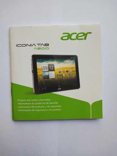 Manual De Usuario Acer Tablet Iconia Tab A2000